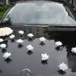 Свадебные украшения на авто в Минске. Букеты,  бантики на ручки,  цветы.