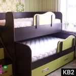 Двухуровневая выдвижная кровать для двоих детей под заказ в Минске