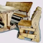 Набор ДУБОВОЙ мебели «СЕМЕЙНЫЙ» (стол + 2 скамьи + стул)