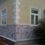 Отделка фасада камнем облицовка цоколя и стен камнем