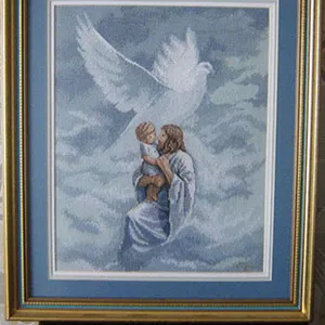 Картина «К Молитве о Святом Духе»,   ручная работа,  вышивка. 