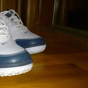 Кожаные бело-голубо-синие кроссовки Nike (Новые)