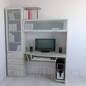 Компьютерный стол + шкаф-стеллаж книжный РМ-03.5