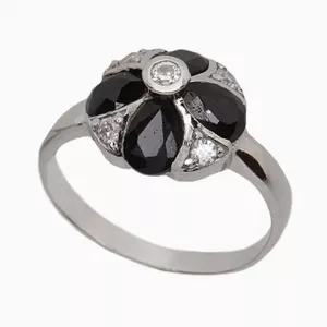 серебрянное кольцо с сапфиром