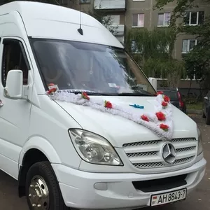 Микроавтобус на свадьбу, белый мерседес, заказать недорого