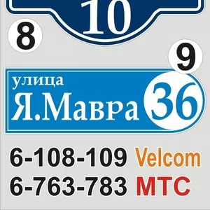Табличка с названием улицы и номером дома Дзержинск