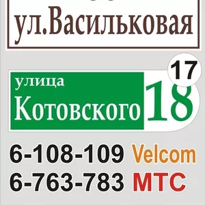 Табличка с названием улицы и номером дома Вилейка
