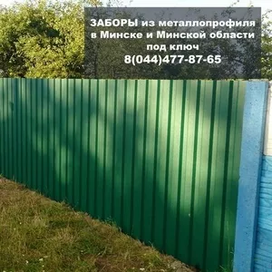 Забор Из Металлопрофиля В г. Молодечно и Минской области!Гаранти