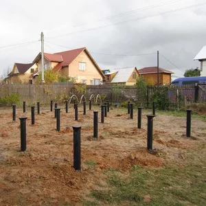 Фундамент на сваях установим быстро недорого в Городеи