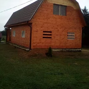 Дом сруб Владимир 9 × 7 с верандой,  установка в Городее