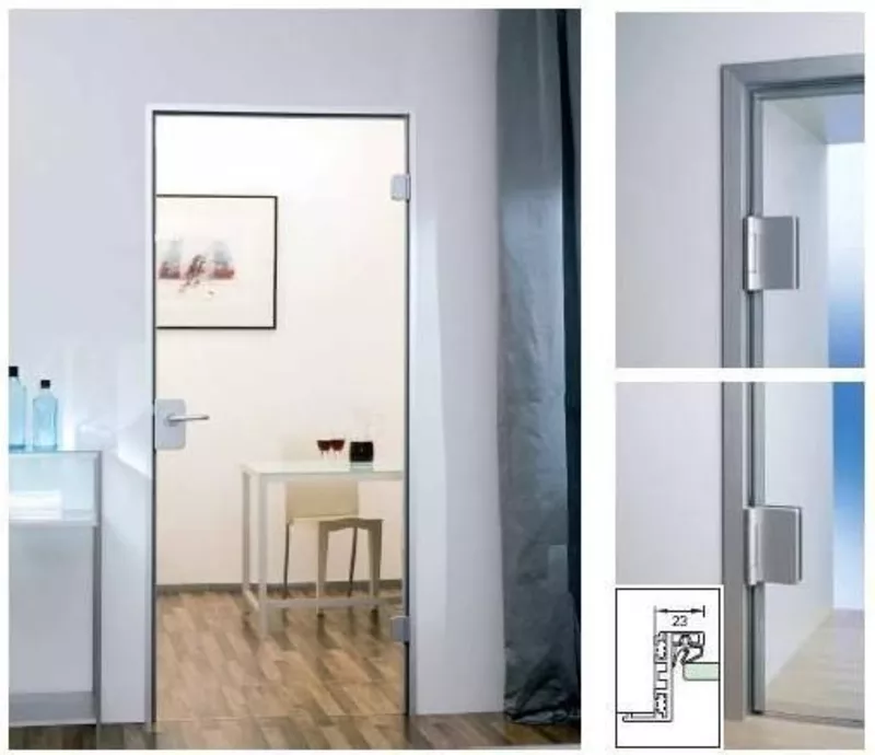 Алюминиевая дверная коробка для цельно стеклянной двери Dorma 2