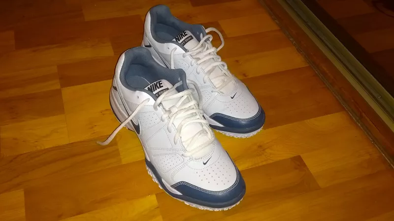 Кожаные бело-голубо-синие кроссовки Nike (Новые) 2