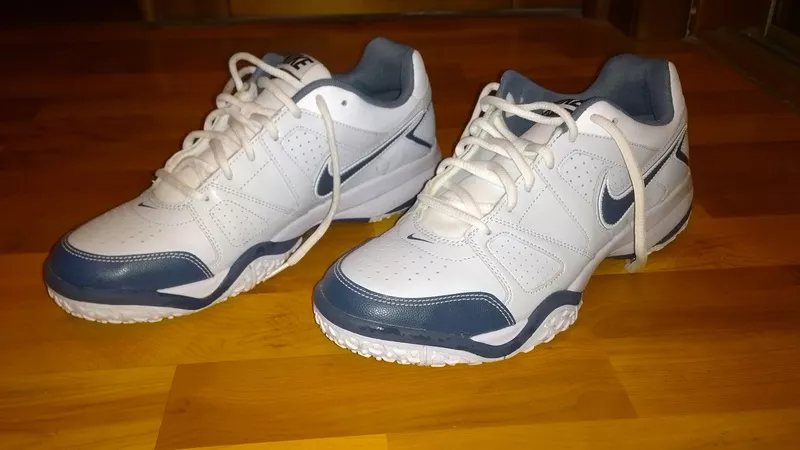 Кожаные бело-голубо-синие кроссовки Nike (Новые) 3