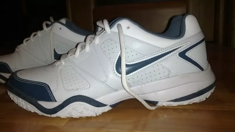 Кожаные бело-голубо-синие кроссовки Nike (Новые) 4