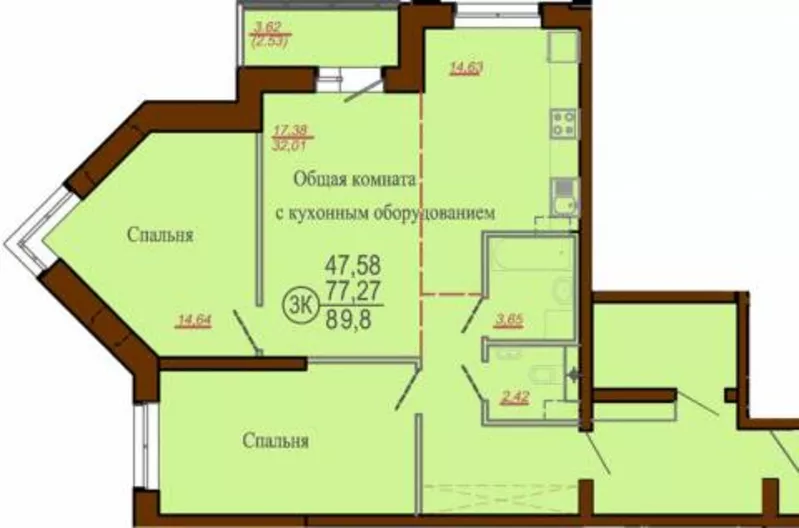 Продаётся квартира по ул.Лопатина, под офис90м за159тыс уе 2