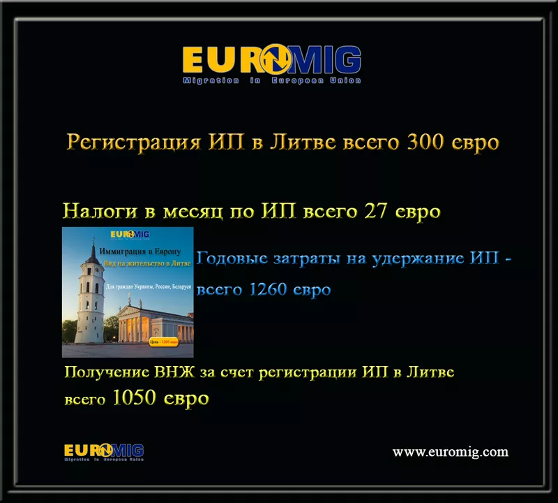 Регистрация ИП Литва,  300 евро