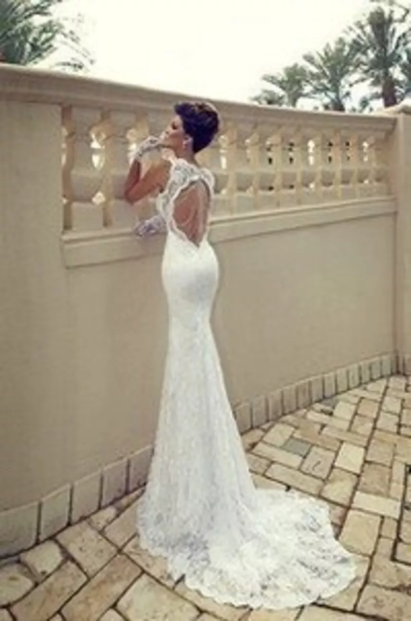 Свадебное платье с открытой спиной 2014г.