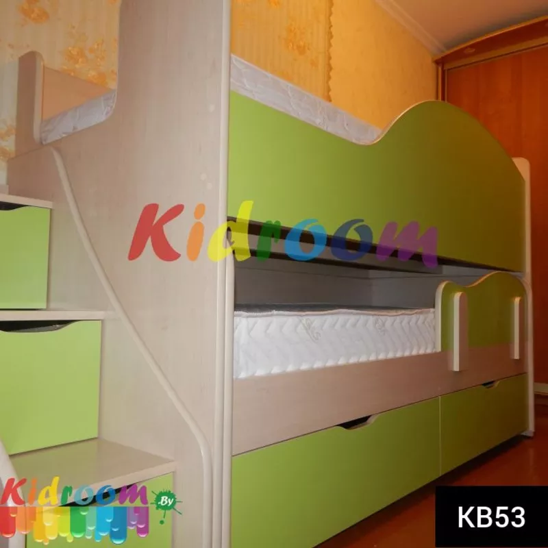 Двухуровневая выдвижная кровать для двоих детей под заказ в Минске 4