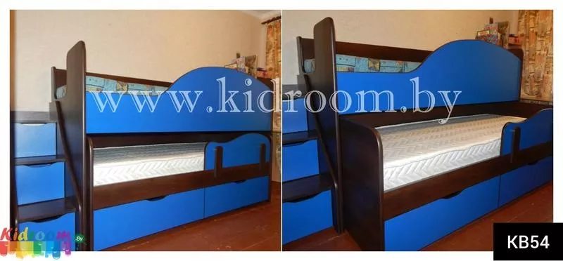 Двухуровневая выдвижная кровать для двоих детей под заказ в Минске 5