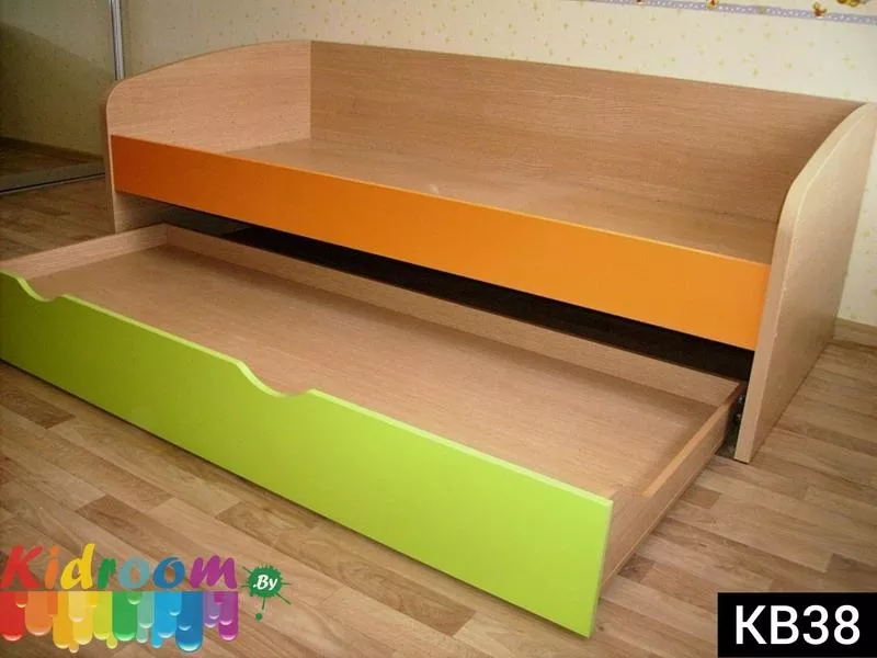 Двухуровневая выдвижная кровать для двоих детей под заказ в Минске 7