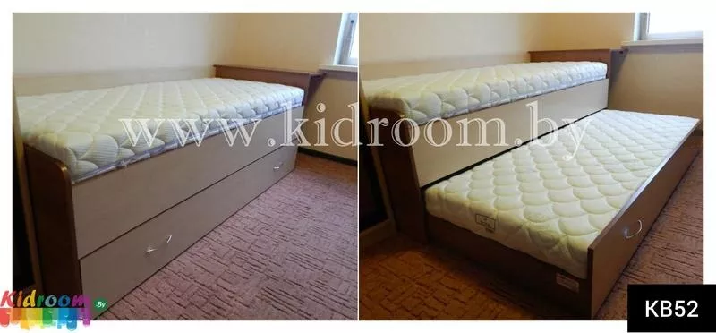 Двухуровневая выдвижная кровать для двоих детей под заказ в Минске 8