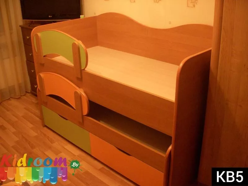 Двухуровневая выдвижная кровать для двоих детей под заказ в Минске 10