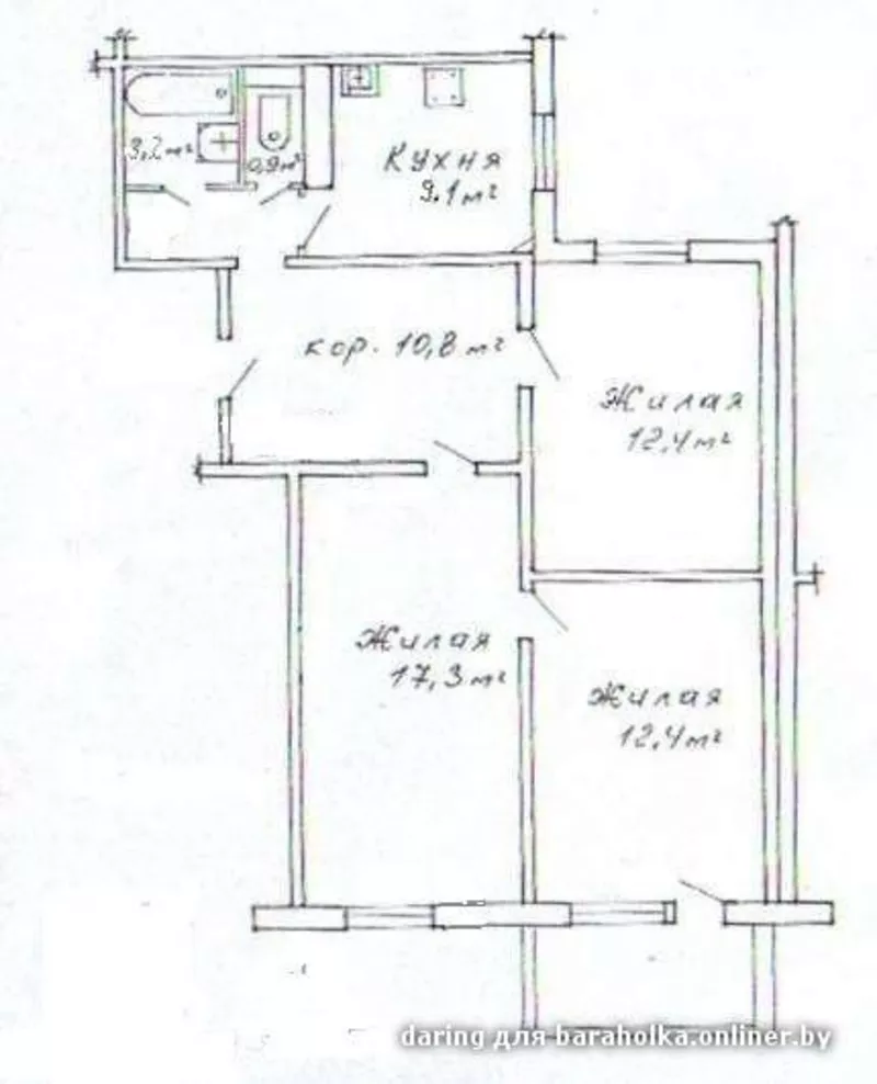 Продам 3-комнатную квартиру. 103000$. Торг 6