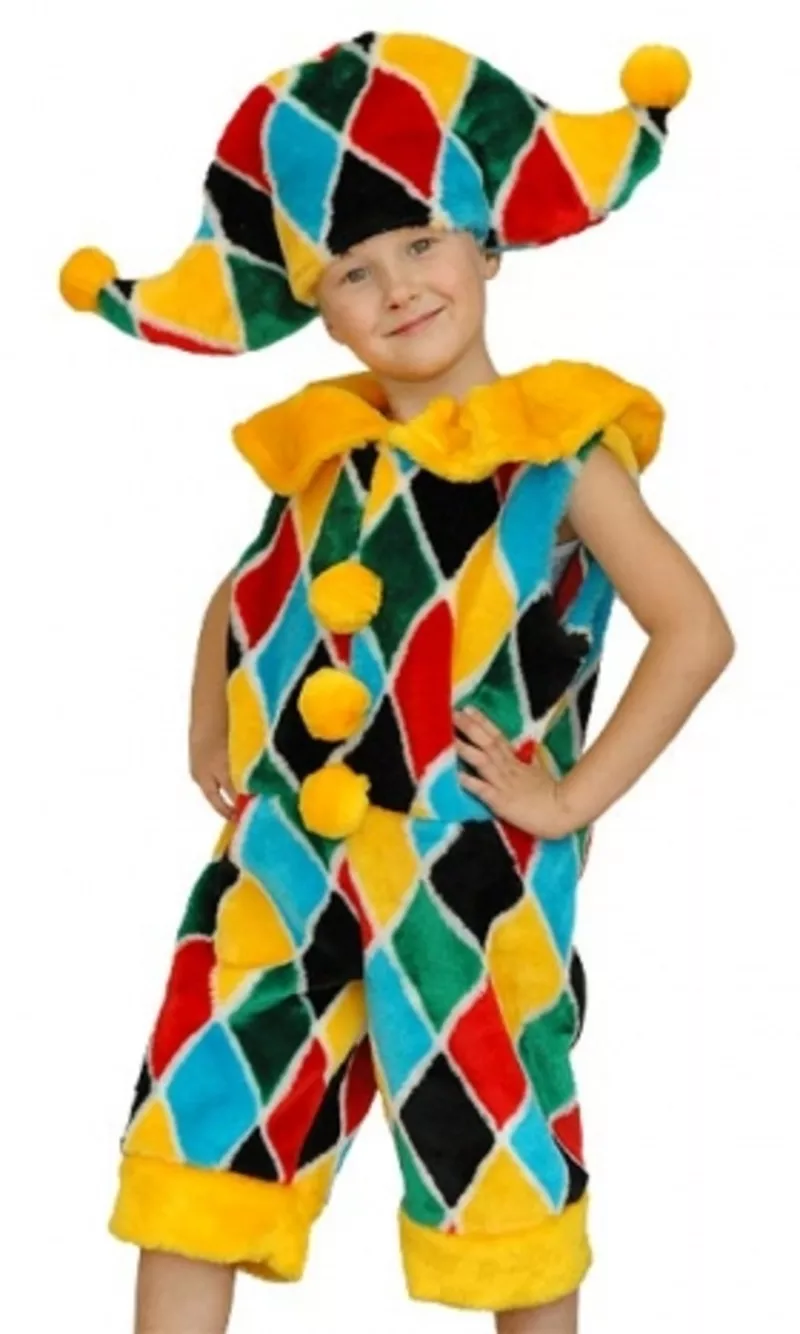 клоун, петрушка, незнайка и т.д-карнавальные костюмы детям 6