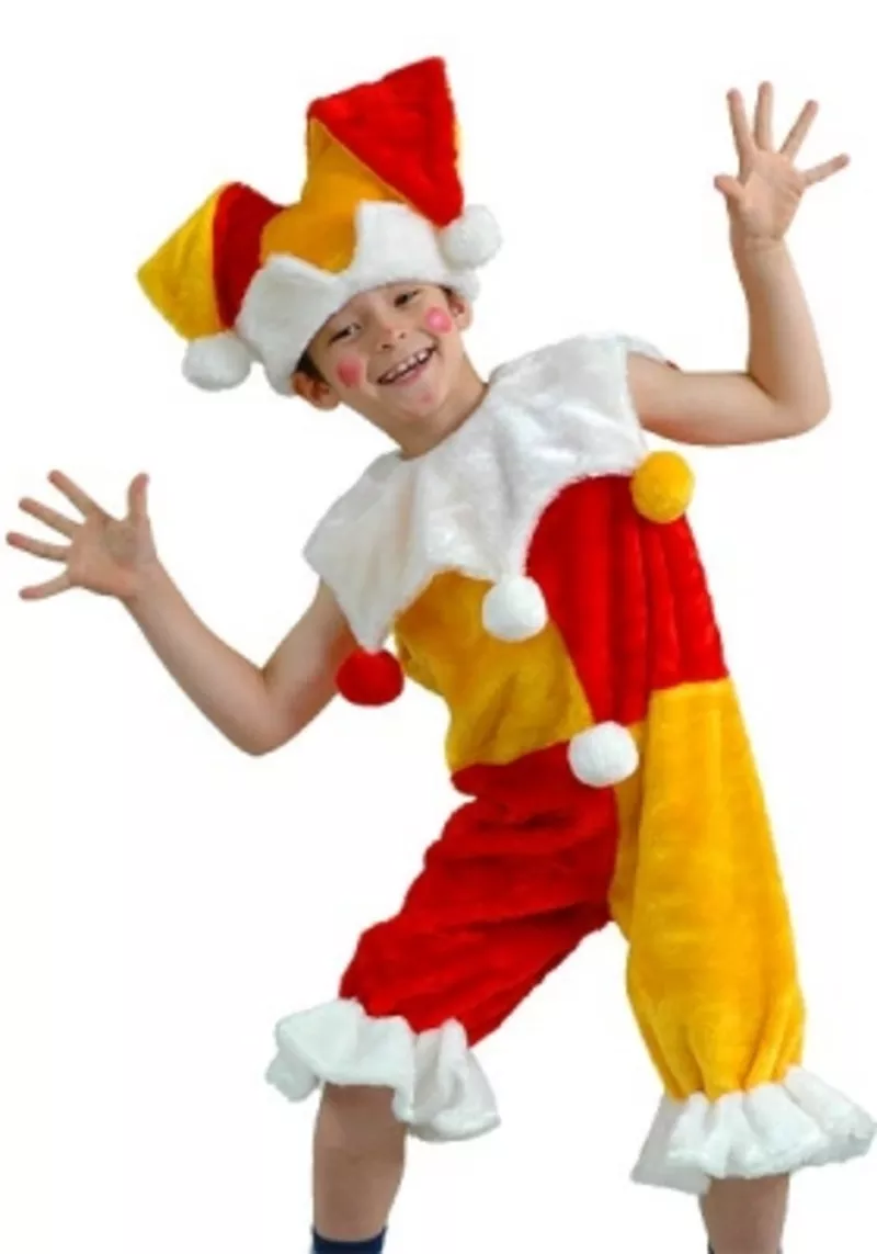 клоун, петрушка, незнайка и т.д-карнавальные костюмы детям 8
