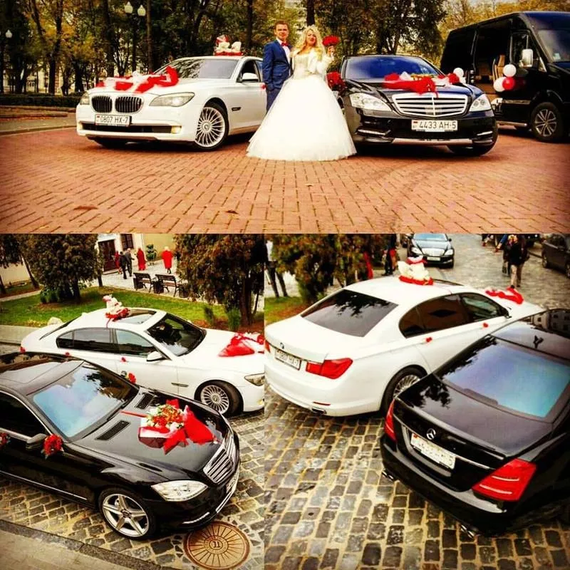 BMW 7 F01/ F02 в Минске. Свадебный кортеж. Черная и белая  2