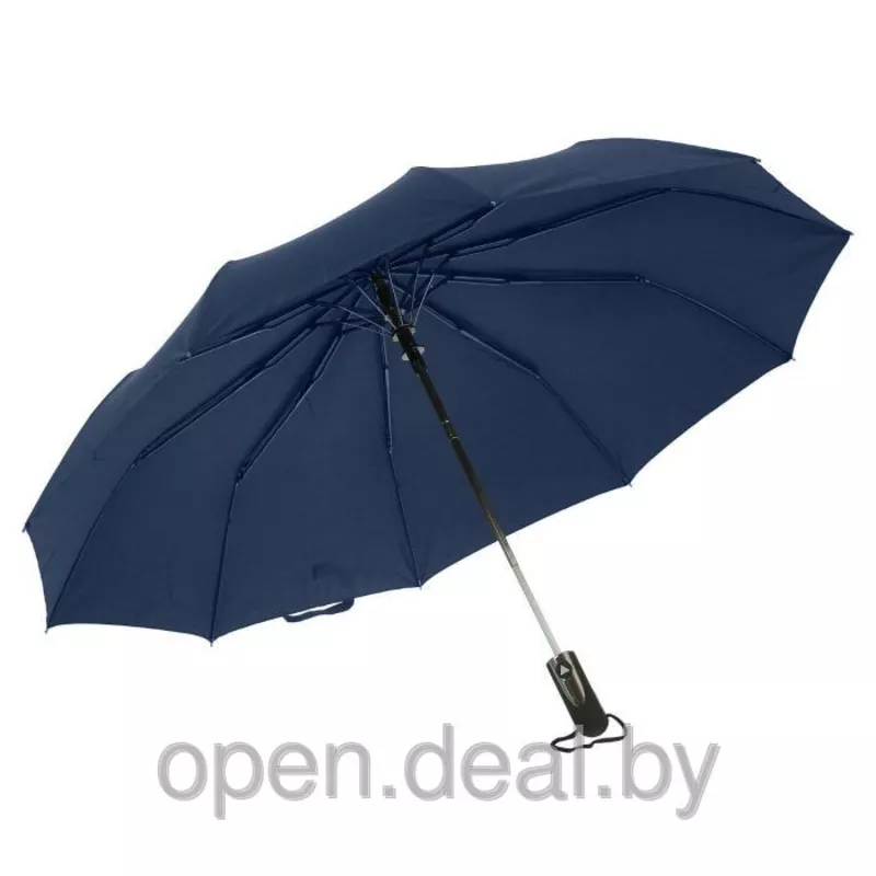 Зонт мужской полуавтомат,  ветроустойчивый,  цвет темно-синий 2