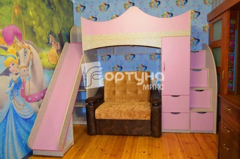Кровать чердак с горкой под заказ в Минске