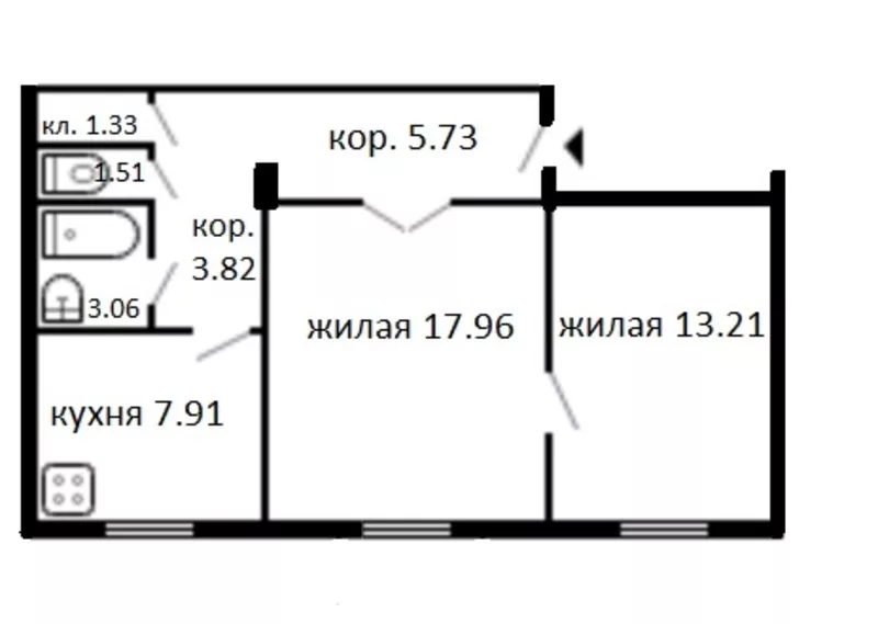 Продается 2 -ух комнатная квартира. Центр города,  ул.Короля 13