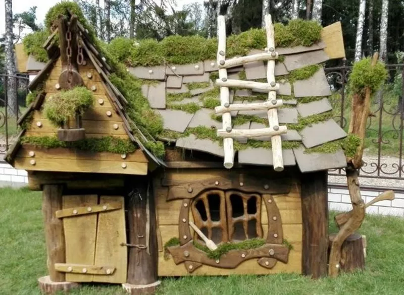 Сказочный домик из массива ДУБА (декор - натуральный мох) 4