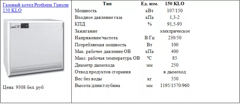 Газовый котел Protherm Гризли 150 KLO 2