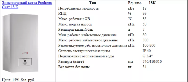 Электрический котел Protherm Скат 18 K 2