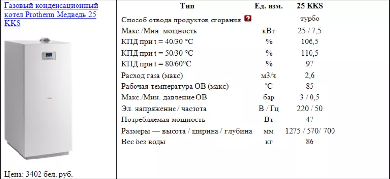 Газовый конденсационный котел Protherm Медведь 25 KKS 2