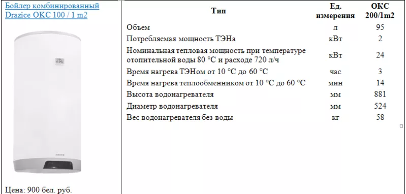 Бойлер комбинированный Drazice OKC 100 / 1 m2 2