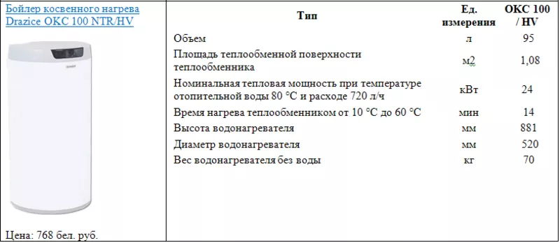 Бойлер косвенного нагрева Drazice OKC 100 NTR/HV 2