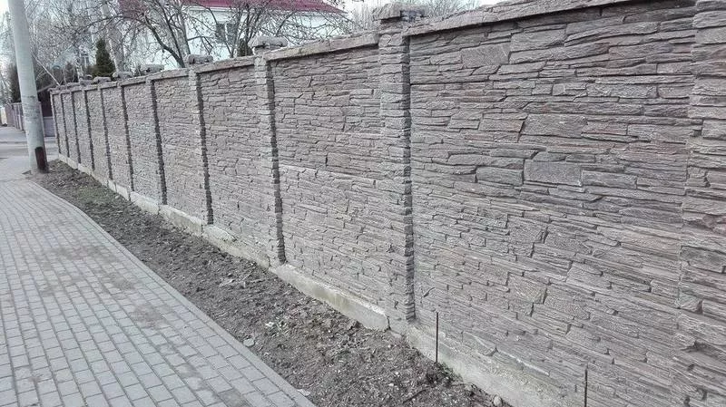 Забор бетонный секционный декоративный (натуральный камень) 2
