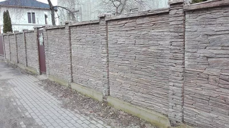Забор бетонный секционный декоративный (натуральный камень) 4