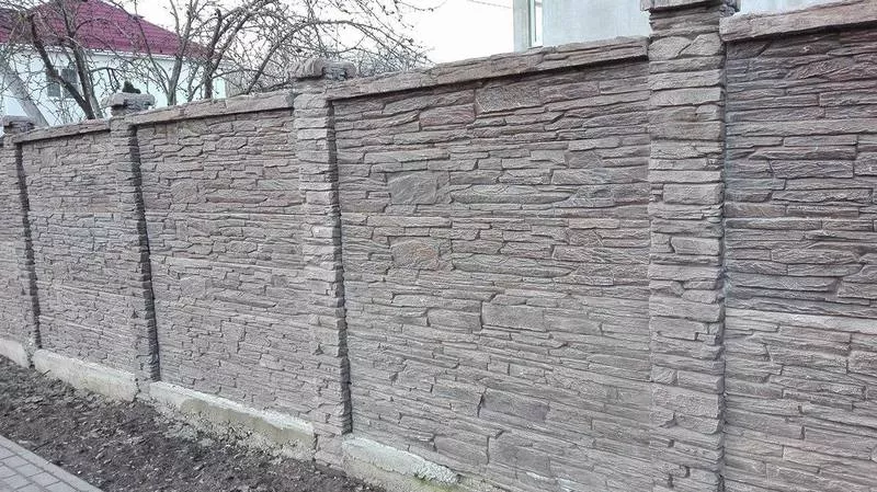 Забор бетонный секционный декоративный (натуральный камень) 5