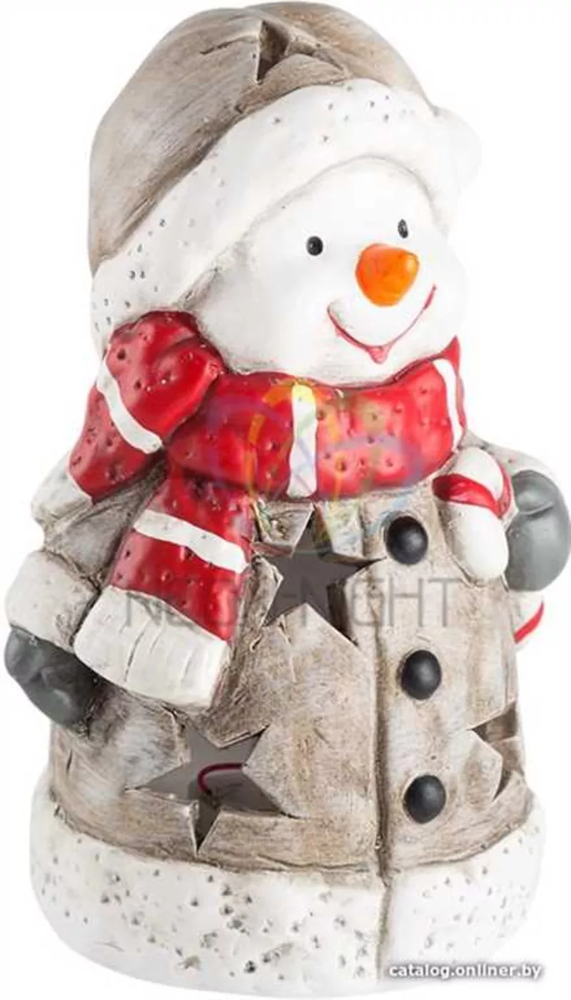 Керамическая фигурка Снеговичок в шарфе 7, 5-6, 5-12 см 2