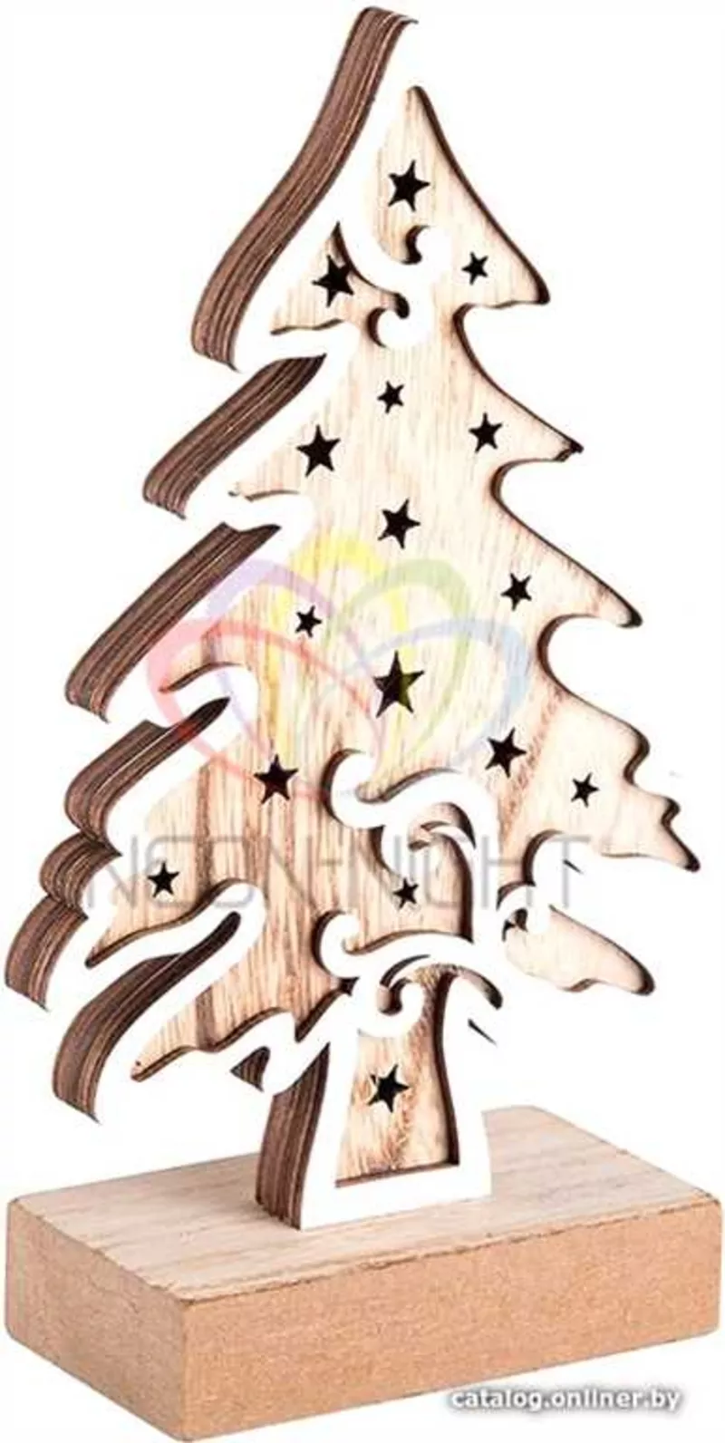 Деревянная фигурка с подсветкой Елочка 11, 5-5-19 см 2