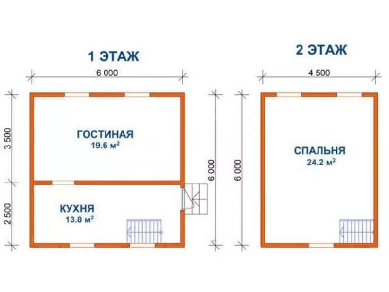 Сруб Дома из профилированного бруса Люся 6х6 м. 2