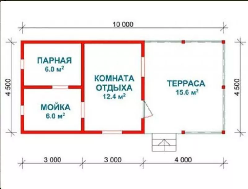 Баня сруб из бруса Стефания 10х4.5 м 4