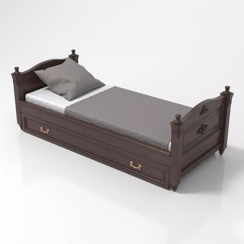 Кровать односпальная дубовая 4