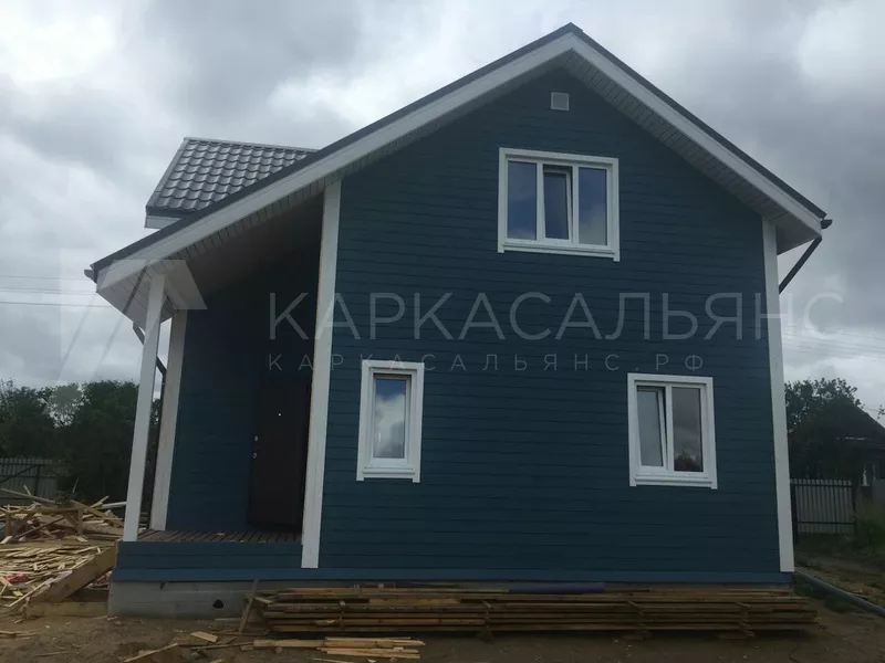 Каркасный дом 10х7, 5м по проекту Виктория под ключ 2