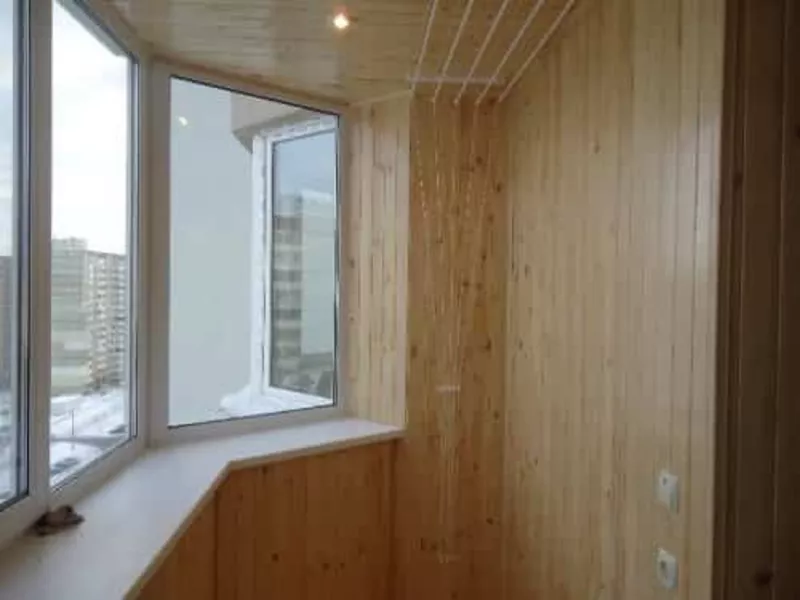 Внутренняя отделка балконов деревянной вагонкой