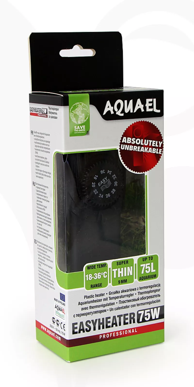 Aquael Easy Heater 75w (пластиковый терморегулятор) на 35-75л